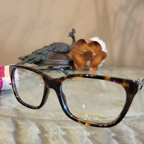 New Tory Burch TY 2107 Dark Tortoise Plastic Square Eyeglasses Designer #62 - Picture 6 of 17